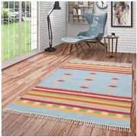 Pergamon Wollteppich Baumwolle Natur Kelim Teppich Lina Stripes, Rechteckig, Höhe: 8 mm