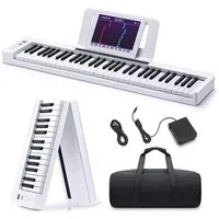 Donner Entertainer-Keyboard E-piano Faltbares Digitalpiano 88 Tasten Tragbares Klavier (SET), Für Anfänger mit 128 Rhythmen Akkorden und Noten mit Klaviertasche