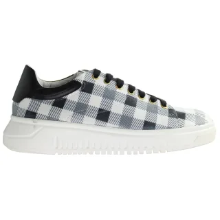 Emporio Armani karierte Herrenschwarz/Weiß -Trainer