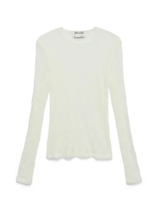 Aware - AWTESSY LS O-NECK LACE TOP NOOS Snow White - Gr. - S
