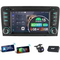 ESSGOO 8 Core Carpaly 6+128G Android 15 Für Audi A3 S3 RS3 8P 8V Autoradio Autoradio (RDS, Digitalradio (DAB), FM, AM, Carplay Android Auto SWC RDS DSP)