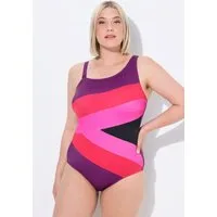 Ulla Popken Badeanzug Badeanzug Colorblocking Softcups Träger abnehmbar