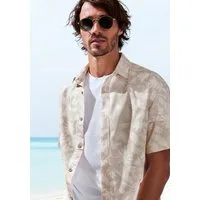 Beachtime Hawaiihemd - Kurzarmhemd mit sommerlichem Palmen Druck, Kurzarm, Freizeithemd mit Palmenprint, reine Baumwolle