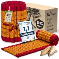 Reisebett-Matratzen Rollmatte 50 cm breit, vegan und handgefertigt, 210x50x4,5cm, livasia, 4,50 cm hoch, Kapok