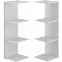 Vicco Bücherregal Paolo, Weiß, 30 x 95 cm 2er Set, 2-tlg.
