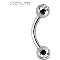 Taffstyle Augenbrauenpiercing Augenbrauenpiercing aus Titan mit Kristall Silber 1,2mm x 8mm x 3mm (Piercing Banane Augenbrauen Eyebrow Tragus Helix Lippe Ohr Nase Intim), Außengewinde Implantatqualität