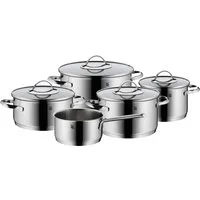 WMF Topf-Set Aparto Topf-Set 5-teilig, Cromargan Edelstahl, Induktion, (5-tlg., 1x Bratentopf, 3x Fleischtopf, 1x Stielkasserolle), Tropffreier Schüttrand und hochwertige Glasdeckel