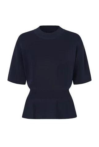 samsøe & samsøe - Pullover mit Peplum-Saum - Satatiana blau - Gr. - M