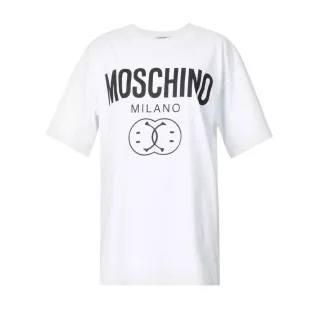 Moschino - Weißes T-shirt Mit Doppel-smiley
