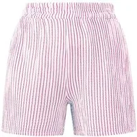 SASSYCLASSY Shorts Musselin Sommer Hose Damen Kurz mit Streifen 100 % Baumwolle (Musselin), atmungsaktiv, sehr leicht, Made in Italy
