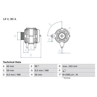 Bosch Lichtmaschine 90A Audi A3 Skoda Octavia VW Golf