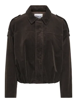 ONLY - ONLMOON-FLORA L/S CORD BOMBER JACKET PNT Chocolate Brown - Gr. - M