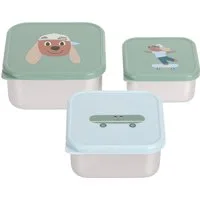 LÄSSIG Lunchbox Tiny Team Dog, Snackbox, Edelstahl, Polyprophylen (PP), (3-tlg)