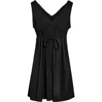 Noisy may Shirtkleid Eleganter Schnitt mit Spitzenbesatz und Bindegürtel (mini) NMBROOKE S/L SHORT DRESS WVN