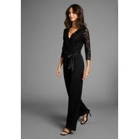 Laura Scott Jumpsuit mit Spitzenoberteil, elastischer Materialmix