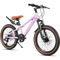HILAND Kinderfahrrad 20"/24" Alu-Mountainbike Shimano 7-Gang, Federgabel & Scheibenbremsen