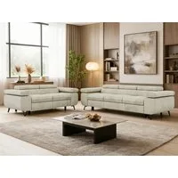 MKS MÖBEL Polstergarnitur PETER, (2+3, Set, modernes Sofa-Set, Couchgarnitur fürs Wohnzimmer), verstellbare Kopfstützen und Armlehnen