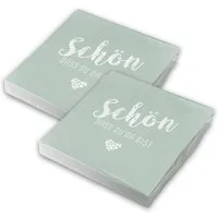 itenga Papierserviette itenga 40x Serviette Schön dass du da bist eukalyptus Set