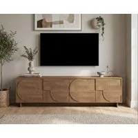 Home affaire Lowboard Zen, 205 cm breit, 4 Türen, Mediaboard, TV-Schrank, TV-Board, Push-to-open, 3D-Fronten, Mercure-Holzstruktur, viel Stauraum