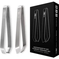 REDSALT® Grätenzange Profi Grätenpinzetten 2er Set Fischgräten Pinzette, INOX 18/10 Edelstahl, 100% rostfrei, spülmaschinengeeignet