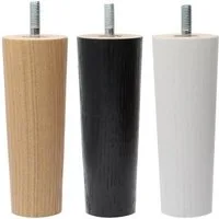 Natural Goods Berlin Möbelfuß FUSION, (4-St), Massivholz Möbelfüße für Betten, Sofas und Schränke, 12cm, Schwarz