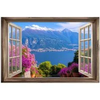 MuchoWow Poster Durchblick - Berg - Landschaft - Ausblicke - See, (1 St), Poster ohne Rahmen, Wandbild, Wandposter, 30x20 cm