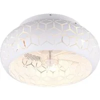 Reality Leuchten Deckenleuchte BIDAR mit Ventilator, Deckenventilator mit Licht inkl Fernbedienung, Ventilatorfunktion, Leuchtmittel wechselbar, warmweiß - kaltweiß, 3 Geschwindigkeiten Timer Vor- & Rücklauf, exkl 3x E27 max 15W, Ø 50cm
