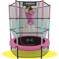 Kinetic Sports Gartentrampolin JUMPER 140, Ø 140 cm, Gummiseil Fun Jumper mit Sicherheitsnetz, Schutzpolster