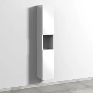 Sanipa 3way Hochschrank mit 2 Türen und 1 offenem Fach, Weiß-Glanz SF11378