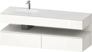 Duravit Qatego Einbauwaschtisch mit Konsolenwaschtischunterbau Weiß Hochglanz 1600x500x600 mm - QA47 QA4795084220010