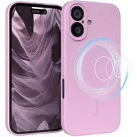EAZY CASE Handyhülle für Apple iPhone 16 Hülle Silikon 6,1 Zoll, MagSafe Slimcover Kameraschutz Qi-Charging Softcover weich Flieder