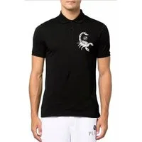 PHILIPP PLEIN Poloshirt Slim fit ikonische PP Hexagon Logo,gewebter Rippenkragen Bündchen