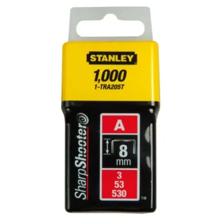 STANLEY Klammern Typ A 8 mm 1000 St. für Elektro- u. Handtacker Typ A stabile Verpackung - 1-TRA205T