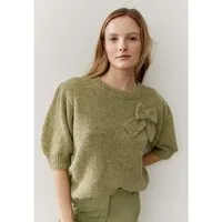 MORE&MORE Rundhalspullover femininer, leichter Kurzarmpullover