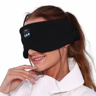 Bluetooth 5.2 Wireless Sleep Eyemask Soft Breathable Fabric Light Blocking HD Stereo Sound Music Eye Mask Travel Portabl