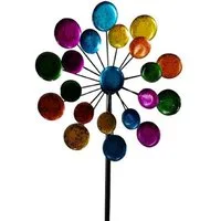 Geschenkestadl Deko-Windrad Windrad aus Metall 122 cm hoch – farbenfrohes Gartendekor für draußen (Set, 1 St., teilmontiert), Windrad