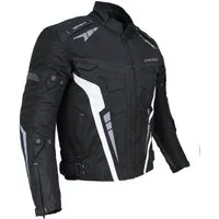 Alpha Speeds Motorradjacke Herren Biker Textil Jacke Wasserdicht Sport Touring Jacke Protektoren (Trennbare Innenjacke: All Season) Belüftungssysteme, SPORT Weiß