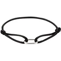 THOMAS SABO Silberarmband C1210-001-11-L24V, Textilarmband Connect Silber Schwarz