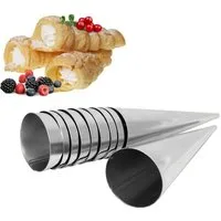 BIG-PAN Backform Backform 10-er Set Trubotschki aus Edelstahl, groß, L-14 cm Ø3,5 cm, (Cannoli Trubotschki)