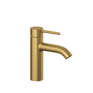 KLUDI BOZZ Waschtisch-Einhandmischer 100 mm mit Push Open Ablaufventil Brushed Gold 38288N076