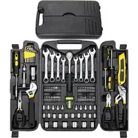 TLGREEN Werkzeugset 95-tlg Werkzeugkoffer,Steckschlüsselsatz, (Werkzeugset in Stabilem Kunststoffkoffer), Werkzeugsatz für Haushalt, Auto, DIY Reparatur