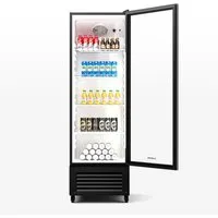 Klarstein Getränkekühlschrank GrandCooler 306 Getränkekühlschrank 306L 4 Regale 0-10°C LED R600A 10046643, 192 cm hoch, 59.5 cm breit, Bier Hausbar Hotel Fridge mit Glastür & Rollen für 306 Liter