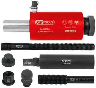 KS Tools Druck- und Zug-Hydraulikzylinder-Satz, 16t, 10-tlg - 440.0005