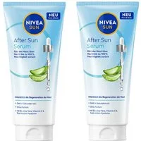 Nivea After Sun-Balsam NIVEA SUN NIVEA Sun After Sun Serum 2 x 100ml Set, 2-tlg., mit Bio-Aloe Vera, Vitamin E und Dual-Hyaluron