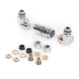 Terma Set Winkeleck-Thermostatventil CYLINDER GZ 1/2"-Ø16x2, Ø15 rechts, WRZTCG2-CR, Chrom WRZTCG2-CR