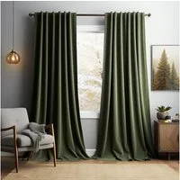 Sunicol Vorhang 2er Set Samtvorhänge Kräuselband Verdunkelungsvorhang, Blickdicht Velvet Gardinen für Schlafzimmer Wohnzimmer