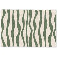 MuchoWow Fußmatte Wellenlinien - Beige - Grün - Streifen - Abstrakt, Rechteckig, innen Schmutzfangmatte, Tür, Schmutzfänger Flur, Teppich 60x40 cm