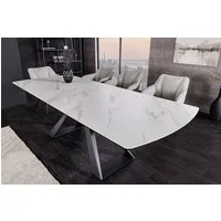 riess-ambiente Esstisch CONCORD 180-230cm weiß – Keramikplatte, Metallgestell, Marmor-Design (Einzelartikel, 1-St), ausziehbar für flexible Nutzung – ideal für 6–10 Personen