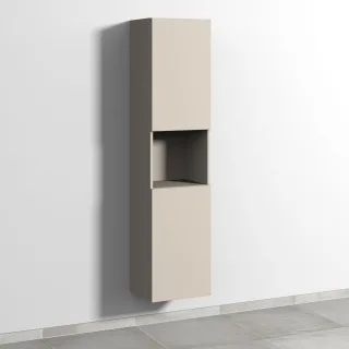 Sanipa 3way Hochschrank mit 2 Türen und 1 offenem Fach, Kaschmir-Matt SP1171U