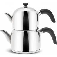 Karaca Teekanne Karaca Edge Mini Edelstahl-Teekannen-Set, 2.1L, Induktionsgeeignet